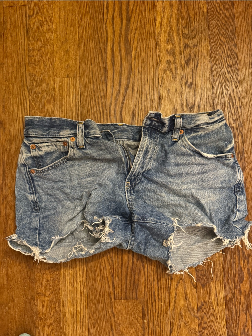 GAP Light Blue Distressed Denim Cutoff Shorts